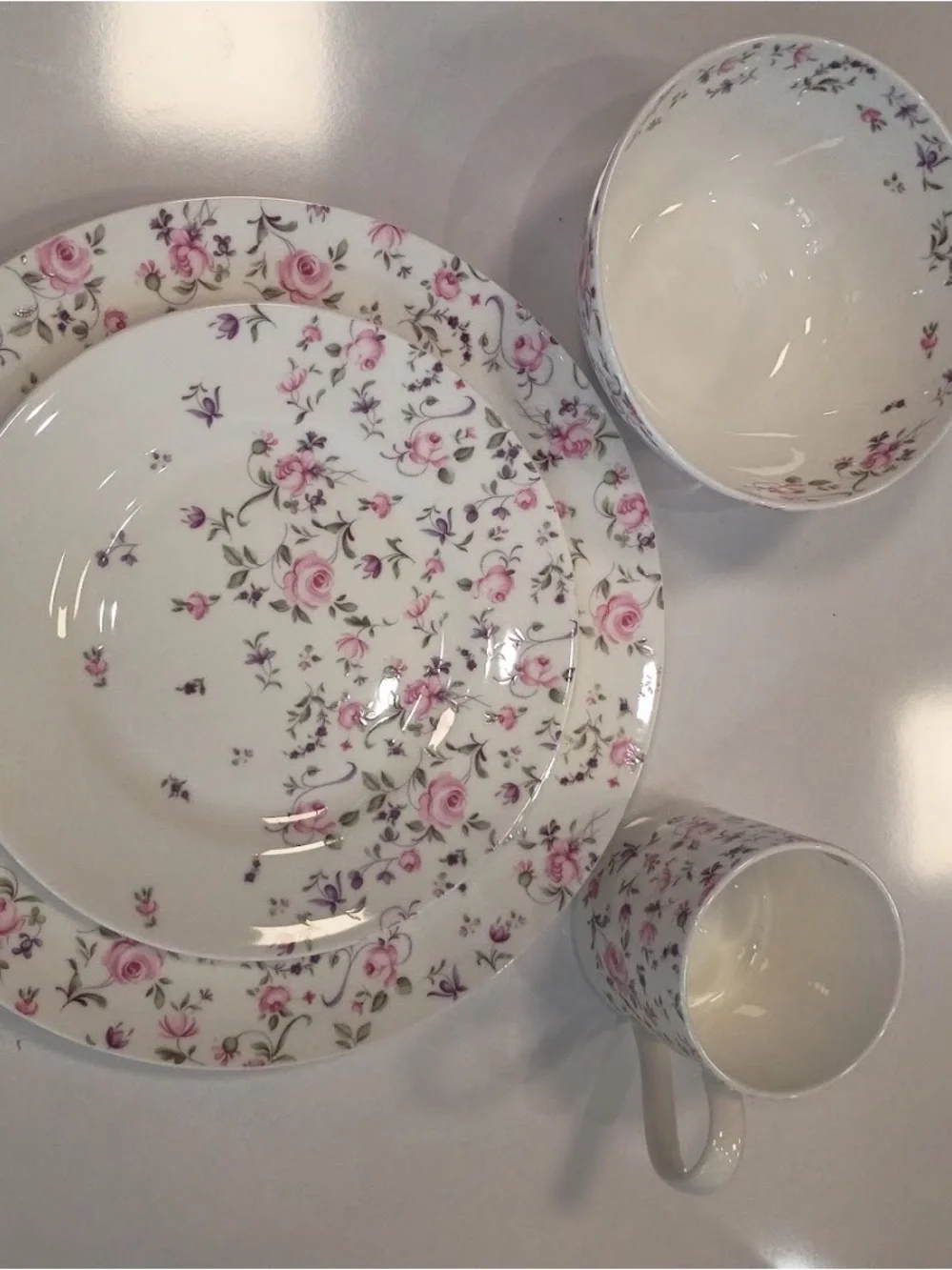 Royal Albert New Country Roses, Rose Confetti Modern Casual Set, 16-Piece, NEW